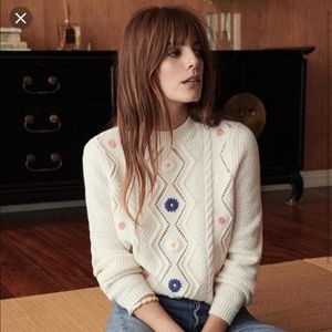 Sezane white knit sweater